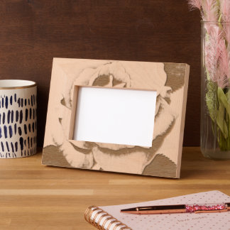 バラエッチング4"x6"木枠 レーザー彫刻フレーム