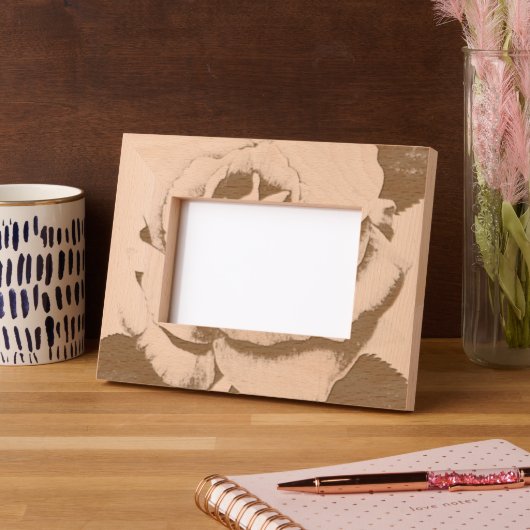 バラエッチング4"x6"木枠 レーザー彫刻フレーム (左)