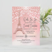 バラエッフェルタワーグリッタースパークルズライトスウィート16 招待状 (スタンド正面)