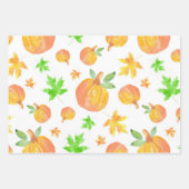 バラエティに富んだ水色のカボチャ模様 ラッピングペーパーシート (正面)