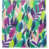 バラエティファンキーオブ葉パステル シャワーカーテン (正面)