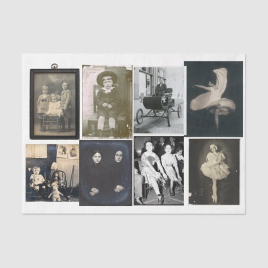 バラエティフォトデコパージュコラージュティッシュペーパー 薄葉紙 (正面)