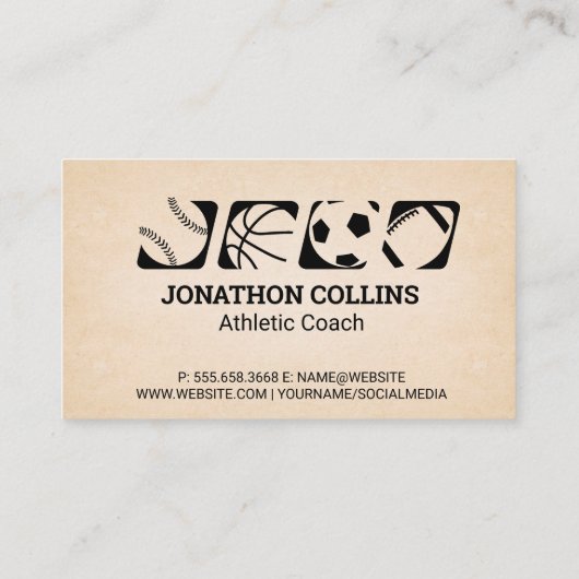 バラエティースポーツボールのアイコン | 陸上競技 名刺 (裏面)