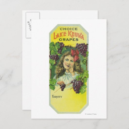 バラエティーチョイスレイクケウカブドウのラベル ポストカード (正面/裏面)