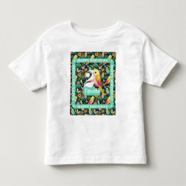 バラエティ豊かなオウムの誕生日パーティ:トロピカルフォレスト トドラーTシャツ