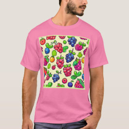 バラエティ豊かなフルーツパターン Tシャツ