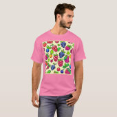 バラエティ豊かなフルーツパターン Tシャツ (正面フル)