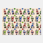 バラエティ3シートクリスマスラッピング紙 ラッピングペーパーシート (正面)