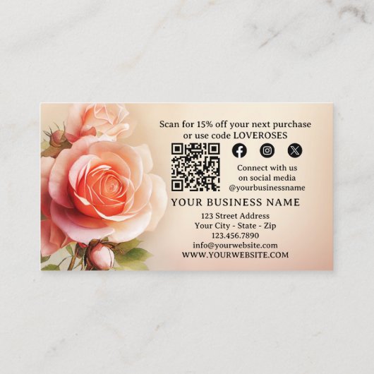 バラエレガントご注文ありがとうございます 名刺 (裏面)