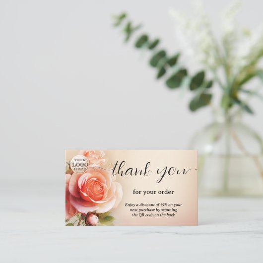 バラエレガントご注文ありがとうございます 名刺 (スタンド正面)