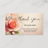 バラエレガントご注文ありがとうございます 名刺 (正面)