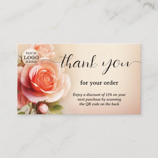 バラエレガントご注文ありがとうございます 名刺 (正面)