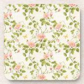 バラエレガントつる植物フローリッシュ飲料用コースター コースター (正面)