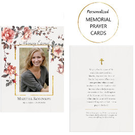 バラエレガントつる植物メモリアル正統祈りの言葉カード プレイスカード