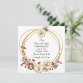 バラエレガントとベリーリースクリスマスメニューカード メニュー (スタンド正面)