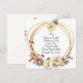 バラエレガントとベリーリースクリスマスメニューカード メニュー (正面/裏面)