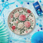 バラエレガントをテーマにした紙プレート ペーパープレート (パーティー)