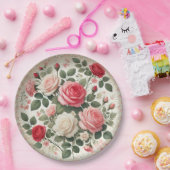 バラエレガントをテーマにした紙プレート ペーパープレート (パーティー)