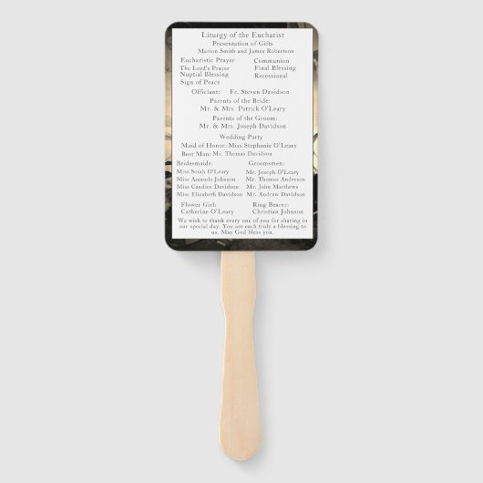 バラエレガントカトリック結婚式 プログラム ハンドファン (裏面)