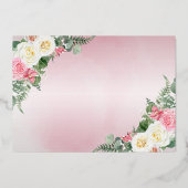 バラエレガントガーデン – ガールフォトバプテスマ – 金ゴールド 箔招待状 (裏面)