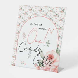 バラエレガントガール1stバースデーカード&ギフト 台座サイン