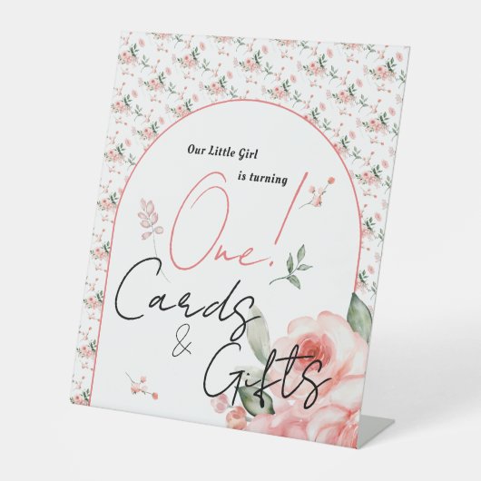 バラエレガントガール1stバースデーカード&ギフト 台座サイン (正面)