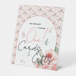 バラエレガントガール1stバースデーカード&ギフト 台座サイン