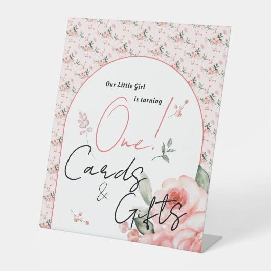 バラエレガントガール1stバースデーカード&ギフト 台座サイン (正面)