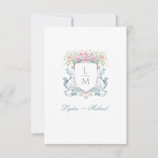 バラエレガントクレストと弓詳細エンクロージャカード サンキューカード (裏面)