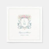 バラエレガントクレスト（弓あり） |モノグラム結婚ズ スタンダードカクテルナプキン (正面)