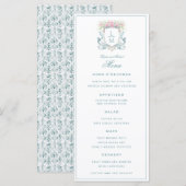 バラエレガントクレスト(弓あり) |モノグラム結婚ズ メニュー (正面/裏面)