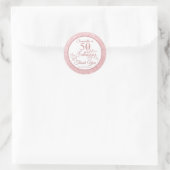 バラエレガントグリッター50と素晴らしいありがとう ラウンドシール (バッグ)