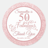 バラエレガントグリッター50と素晴らしいありがとう ラウンドシール (正面)