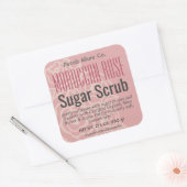 バラエレガントコーラルピンクフローラスガクラブラベル スクエアシール (封筒)