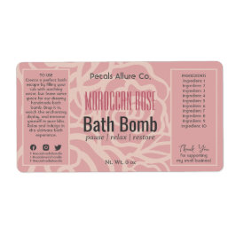 バラエレガントコーラルピンクフローラスパ製品ラベル ラベル