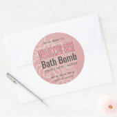 バラエレガントコーラルピンクフローラバスボムラベル ラウンドシール (封筒)