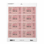 バラエレガントコーラルピンクフローラ浴製品ラベル ラベル (フルシート)