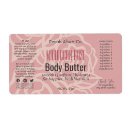 バラエレガントコーラルピンクフローラ瓶の製品ラベル ラベル