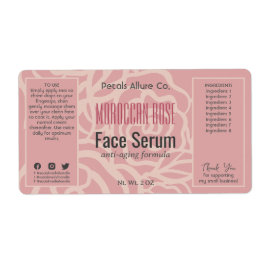 バラエレガントコーラルピンク顔ヘア油血清ラベル ラベル