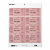 バラエレガントコーラルピンク顔ヘア油血清ラベル ラベル (フルシート)