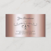 バラエレガントゴールデンシルバーコーナー華美イニシャル 名刺 (裏面)