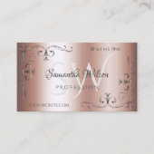 バラエレガントゴールデンシルバーコーナー華美イニシャル 名刺 (正面)