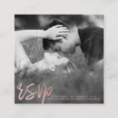 バラエレガントゴールドフォイルのスクリプトフォトRSVP エンクロージャーカード (正面)