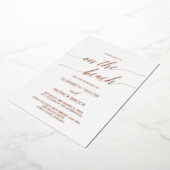 バラエレガントゴールドフォイルオンザビーチ結婚式 箔招待状 (回転した状態)