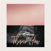 バラエレガントゴールドフォイルスクリプト写真サンキューカード 名刺 (外部フラット)