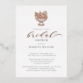 バラエレガントゴールドフォイルブライダルシャワー 箔招待状 (正面)