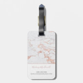 バラエレガントゴールドフォイルマーブルモノグラム ラゲッジタグ (裏面縦)