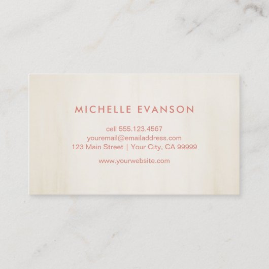 バラエレガントゴールドフォイルロータスフローラベージュ 名刺 (裏面)