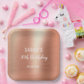 バラエレガントゴールドフォイル任意の年齢30歳の誕生日の名前 ペーパープレート (パーティー)