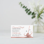 バラエレガントゴールドフォイル清掃ハウスクリーニング 名刺 (スタンド正面)